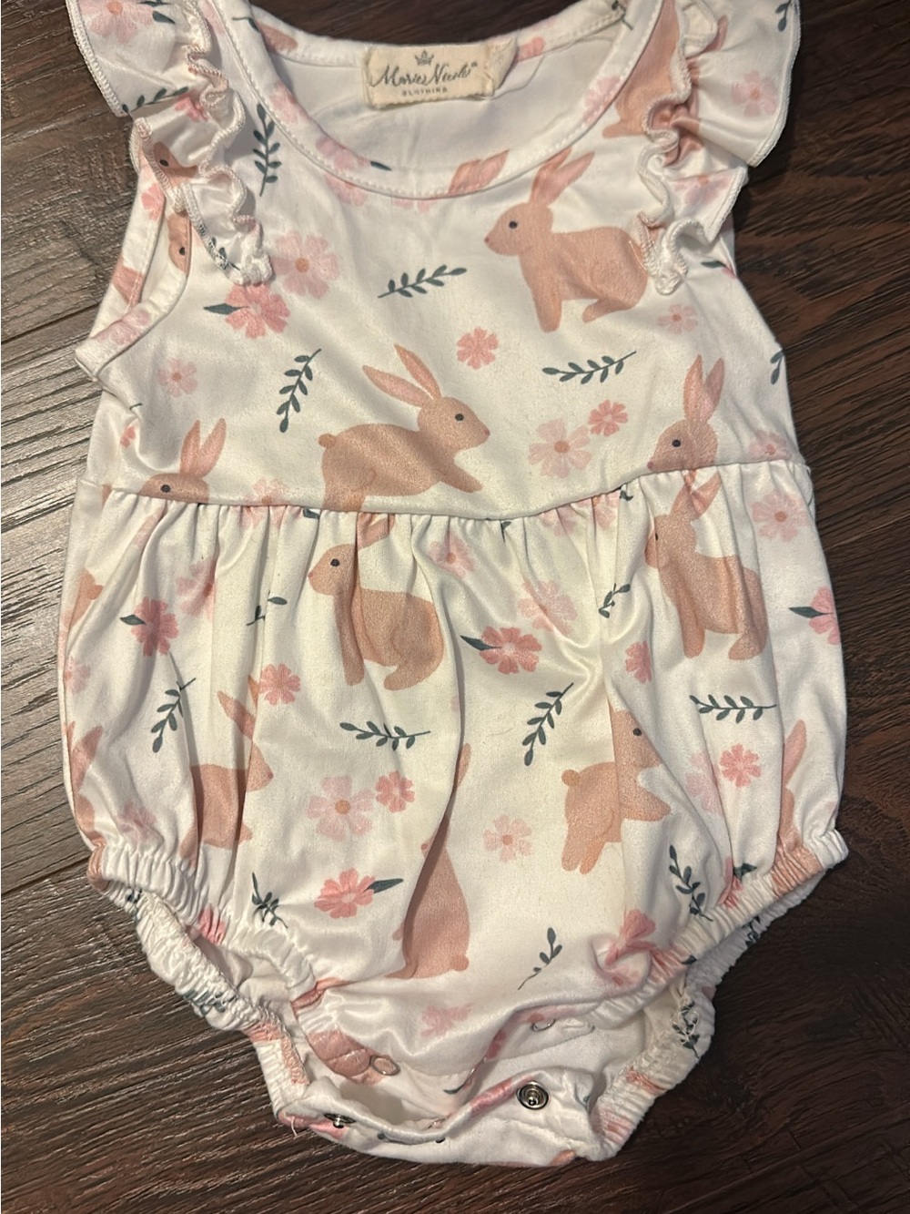 Marcel & Moss Pink Bunny Print Infant Romper